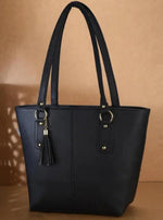 Handbag For Women And Girls Stylish Black PU Leather Bag Image 1
