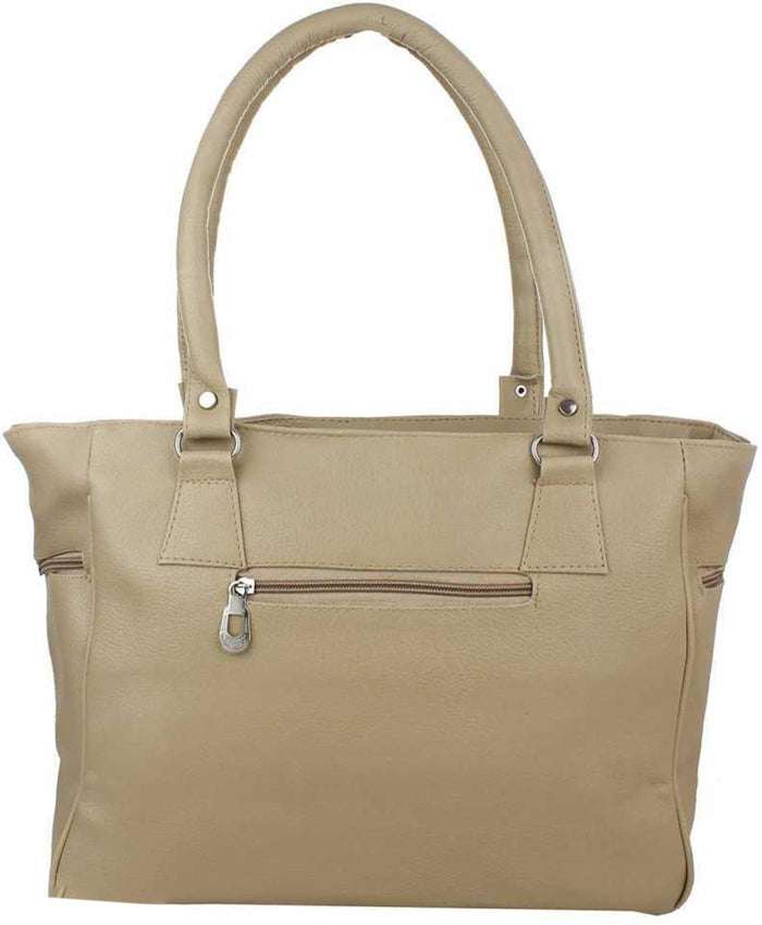 Handbag For Women And Girls Stylish beige PU Leather Bag Image 2