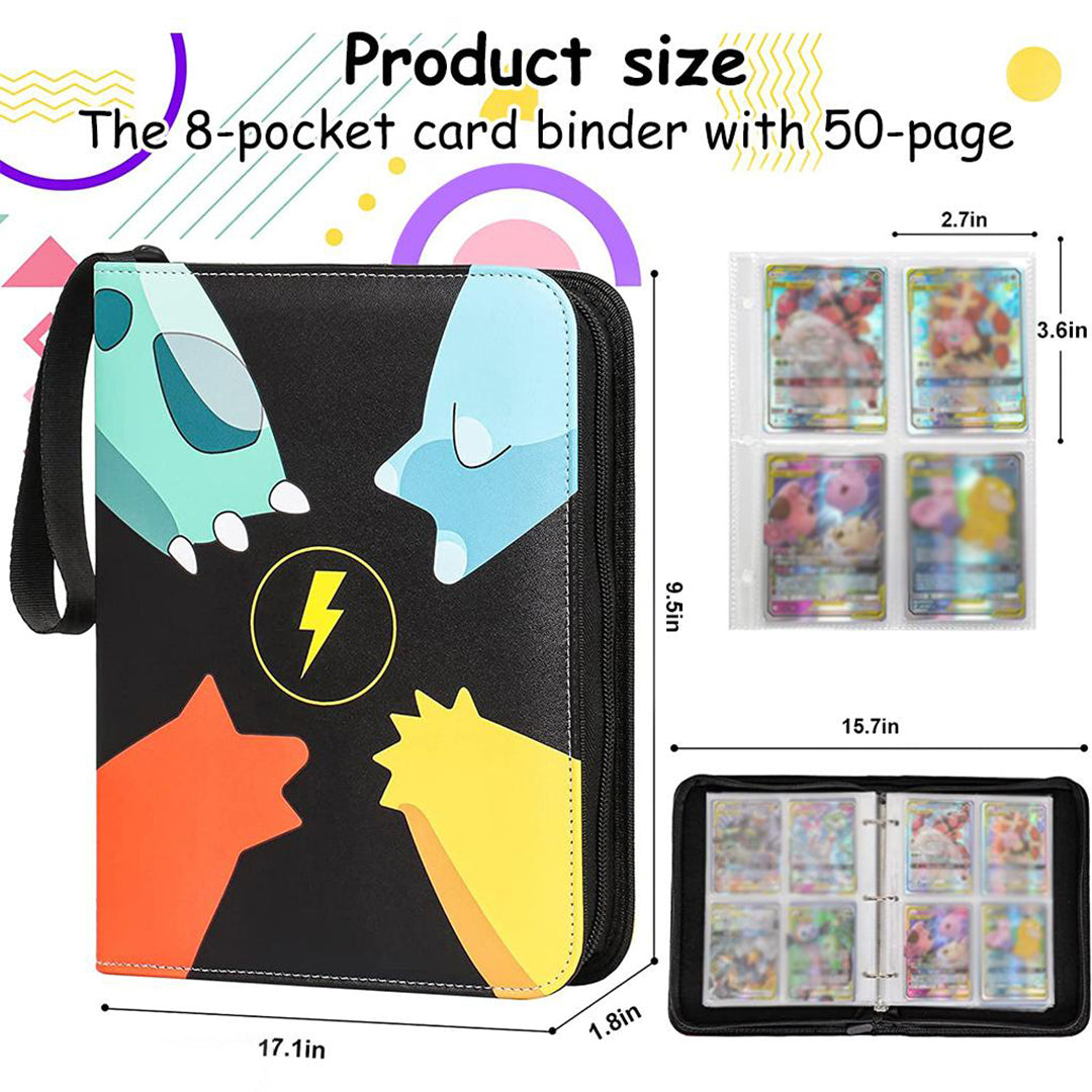 Poke Mon Binder Premium Durability Poke Mon Cards Binder Cartoon Prints Zipper Poke Mon Binder For Girls Boys Image 2