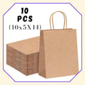 10 Pcs Kraft Paper Gift Bags With Twisted Handles 10X5X14 Inch Brown Paper Bags With Handles Gift Bags In Bulk Goodie Bags Paper Bags For Small Business Small Gift Bag Brown 10 Pcs Image 1