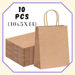10 Pcs Kraft Paper Gift Bags With Twisted Handles 10X5X14 Inch Brown Paper Bags With Handles Gift Bags In Bulk Goodie Bags Paper Bags For Small Business Small Gift Bag Brown 10 Pcs Image 1