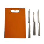 Oblivion All In One Kitchen Tool Combo Pack Of 4 Vegetable Chopping Board Sharp Cutting Knife With Non Slip Handle 3 Pcs Kitchen Tool Set Multicolor Image 1