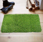 Artificial Grass Anti-Slip Doormat for Home & Bathroom Entrance Green Rectangular Mat (37x57 cm) Image 1