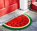 Microfiber Anti-Slip Doormat for Home & Bathroom Entrance Multicolor Semi Circle Mat (40x60 cm) Image 1