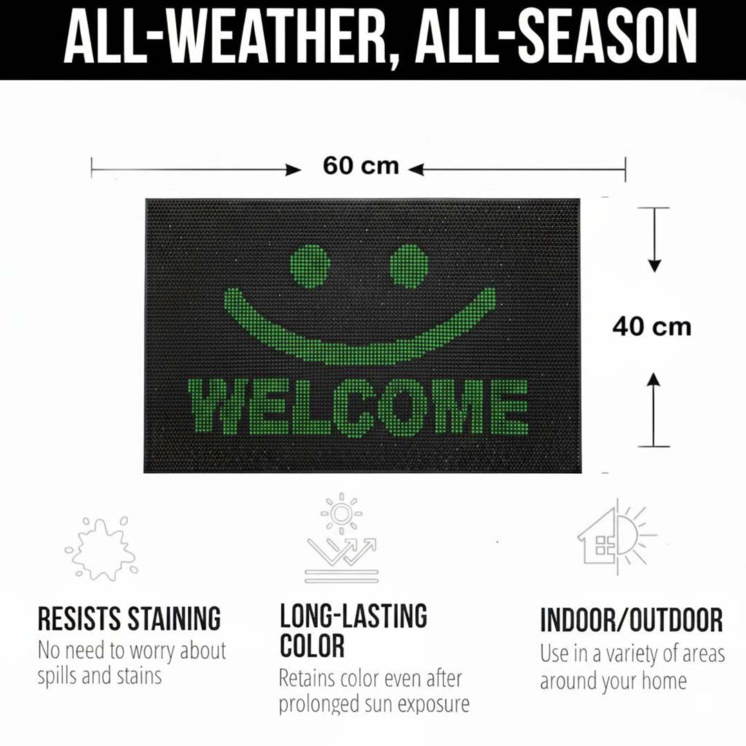 Rubber Anti-Slip Doormat for Home & Bathroom Entrance Multicolor Rectangular Mat (40x60 cm) Image 2