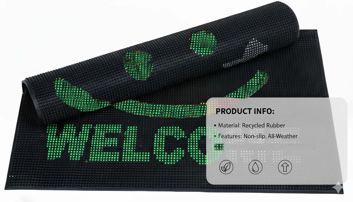 PVC Anti-Slip Doormat for Home & Bathroom Entrance Black Rectangular Mat (40x60 cm) Image 2