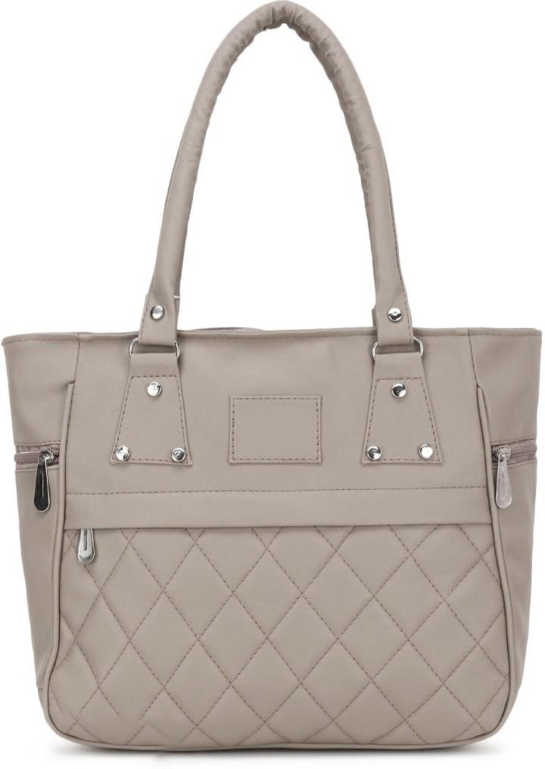 Handbag For Women And Girls Stylish Beige PU Leather Bag Image 4