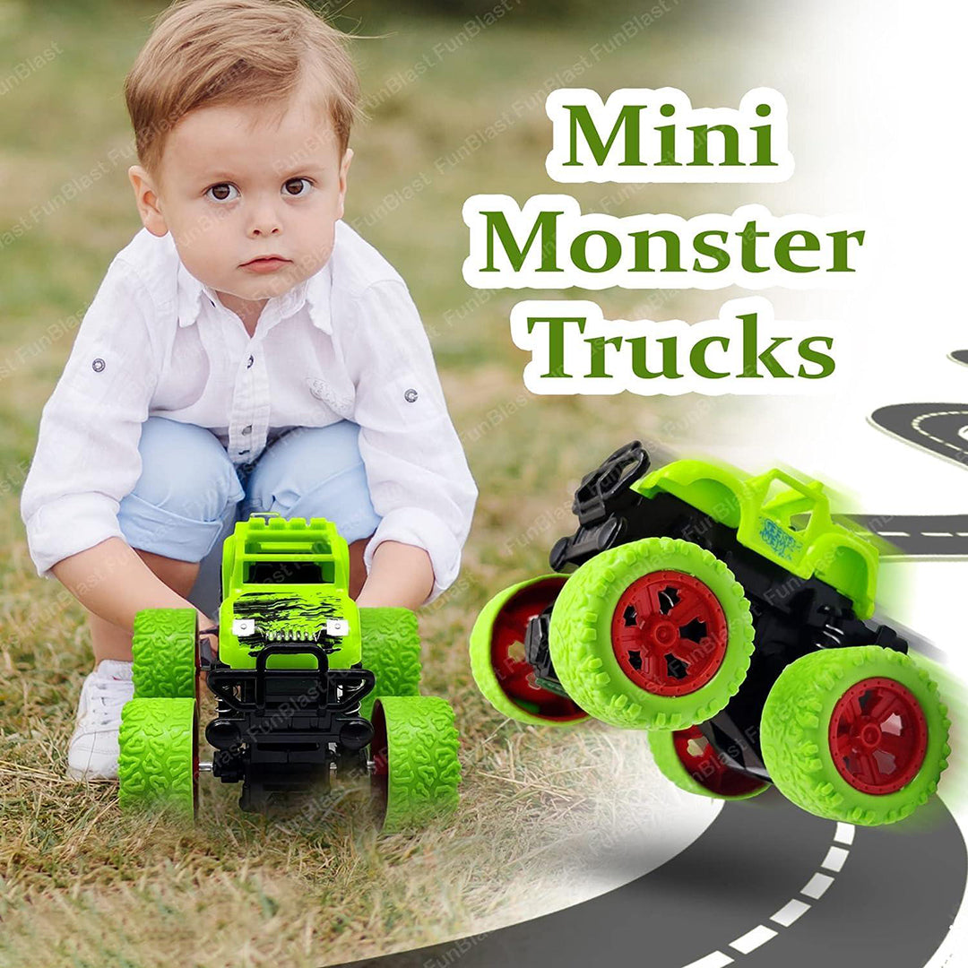 Onster Car Truck Toy Friction Powered Car Toy For Kids Set Of 4 Multicolor Image 3