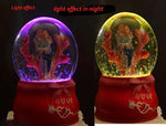 Cute Red Couple Snowglobe Showpiece With Led For Valentines Gift Decorative Showpiece Image 4