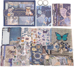 232 Pcs Aesthetic Scrapbooking Kit Vintage Junk Journal Supplies With Washi Stickers A6 Notebook Butterfly Scrapbook Image 4