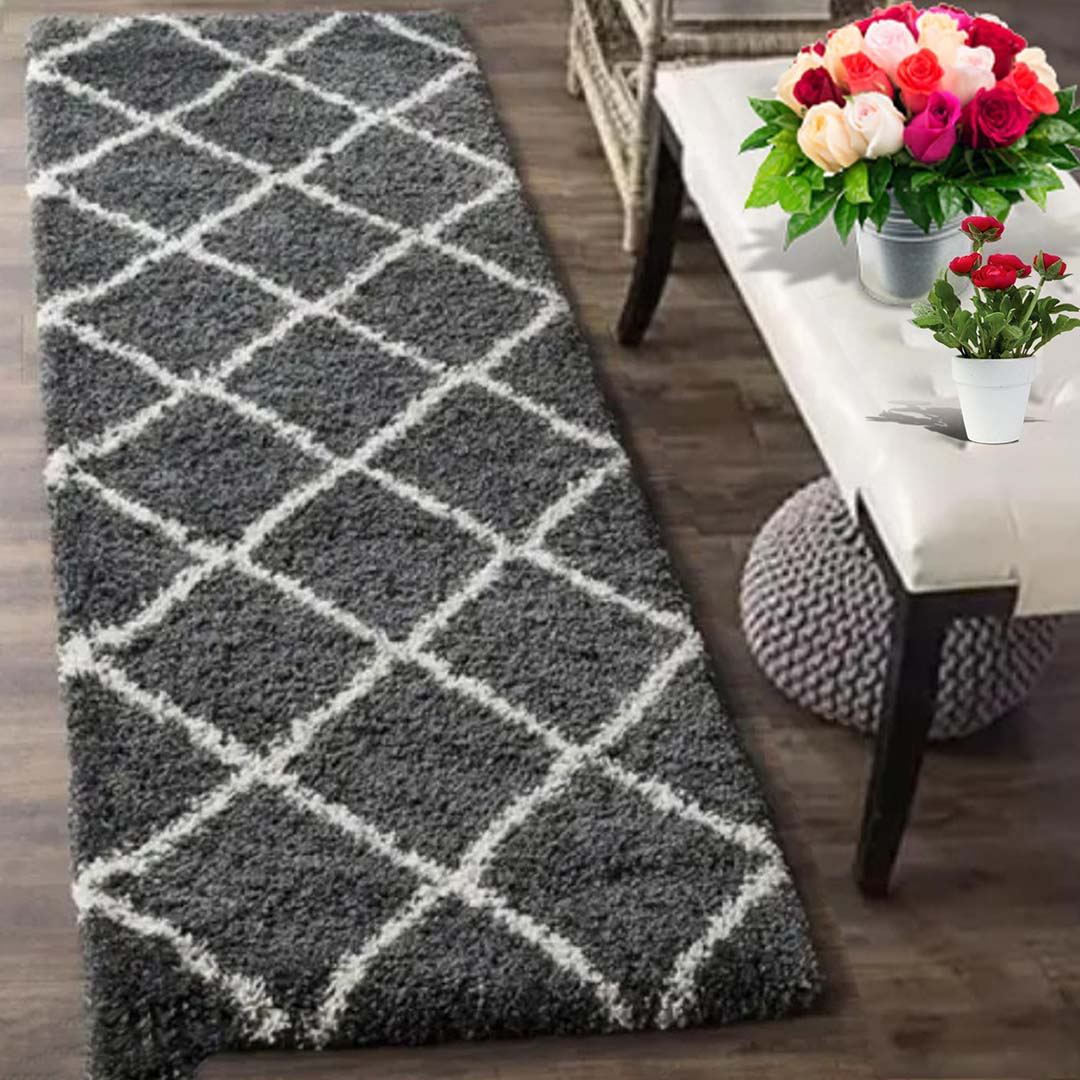 Microfiber Anti-Slip Doormat for Home & Bathroom Entrance Grey Rectangular Mat (2x5 Feet) Image 1