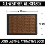 Rubber Anti-Slip Doormat for Home & Bathroom Entrance Brown Rectangular Mat (40x60 cm) Image 2