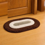 Polyester Anti-Slip Doormat for Home & Bathroom Entrance Brown oval Mat (40x60 cm) Image 2