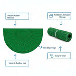 Rubber Anti-Slip Doormat for Home & Bathroom Entrance Green Semi Circle Mat (45x75 cm) Image 4