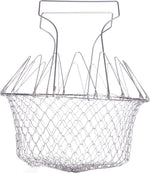 Foldable Steam Rinse Deep Frying Basket Stainless Steel Fry Basket Strainer Net Fried Filter For Fried Food Or Multifunctional Kitchen Cooking Tool Image 3