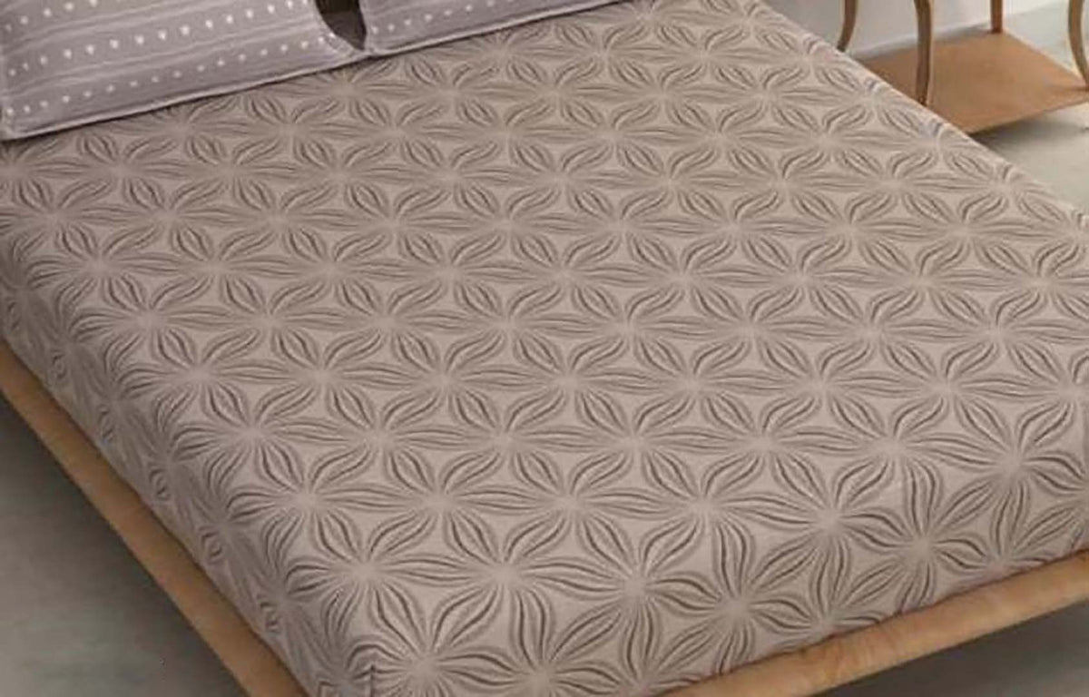 Cotton (108x108 Inch) Double Size Bedsheet With 2 Pillow Cover in Grey Color Image 2