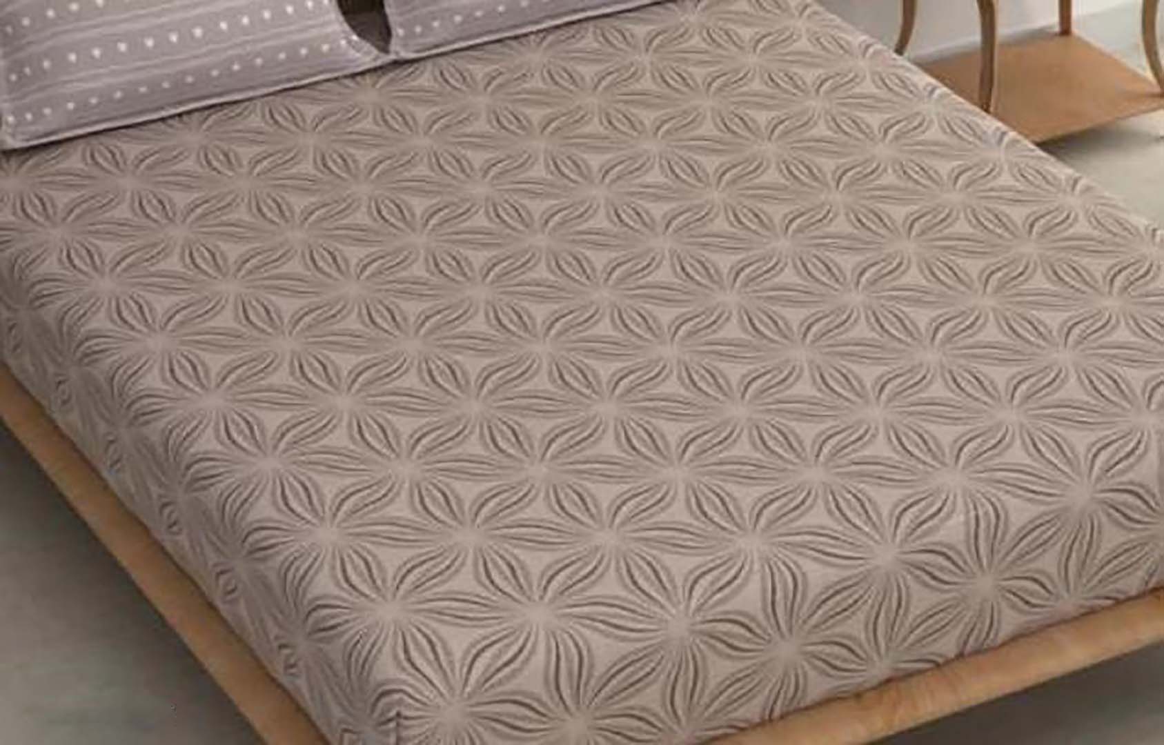 Cotton (108x108 Inch) Double Size Bedsheet With 2 Pillow Cover in Grey Color Image 2