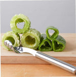 Stainless Steel Chili Pepper Corer Serrated Seed Core Remover Multi Functional Kitchen Gadget For Vegetables & Fruits Image 1