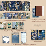 Scrapbook Kit 232 Pcs Junk Journal Kit With Journaling Supplies Scrapbook Paper A6 Grid Notebook Washi Stickers Washi Tape Scrapbook Kit Craft Diy Gift Set Butterfly Image 2