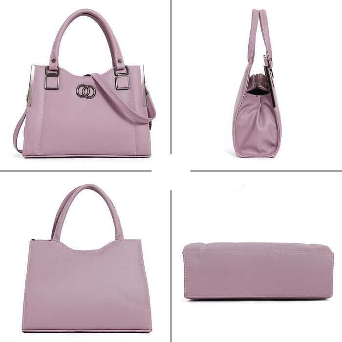 Handbag For Women And Girls Stylish Pink PU Leather Bag Image 2