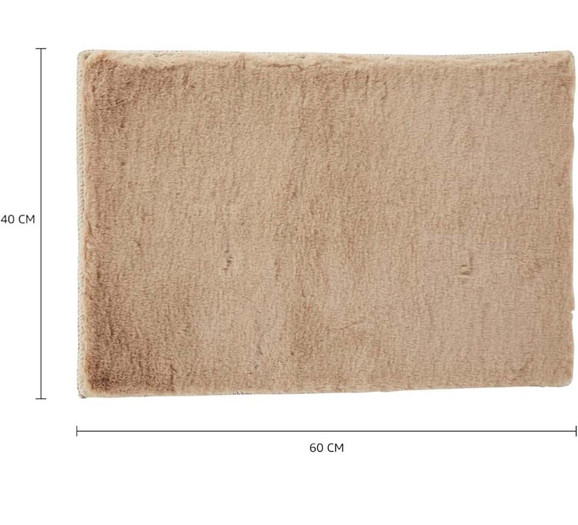 Microfiber Anti-Slip Doormat for Home & Bathroom Entrance Beige Rectangular Mat (40x60 cm) Image 3