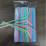 Pack Of 80 Pcs Flexible Bendable Drinking Straw Multicolor Image 1