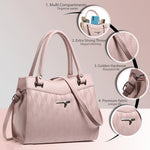 Handbag For Women And Girls Stylish Pink PU Leather Bag Image 1