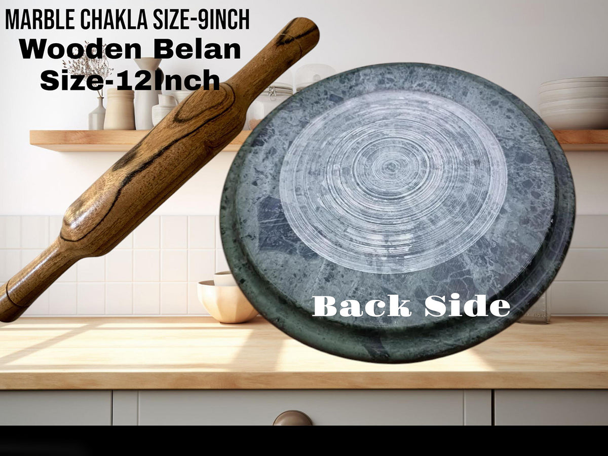 Roti Maker With Wooden Belan Marble Chakla Diameter With Belan Rolling Image 2
