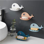 Self Draining Fish Shape Cute Soap Plastic Dish Adhesive Waterproof Wall Mounted Bar Soap Dish Holder Organizer Rack Hanging Bathroom Soap Tray For Bathroom Pack Of 4 Image 4