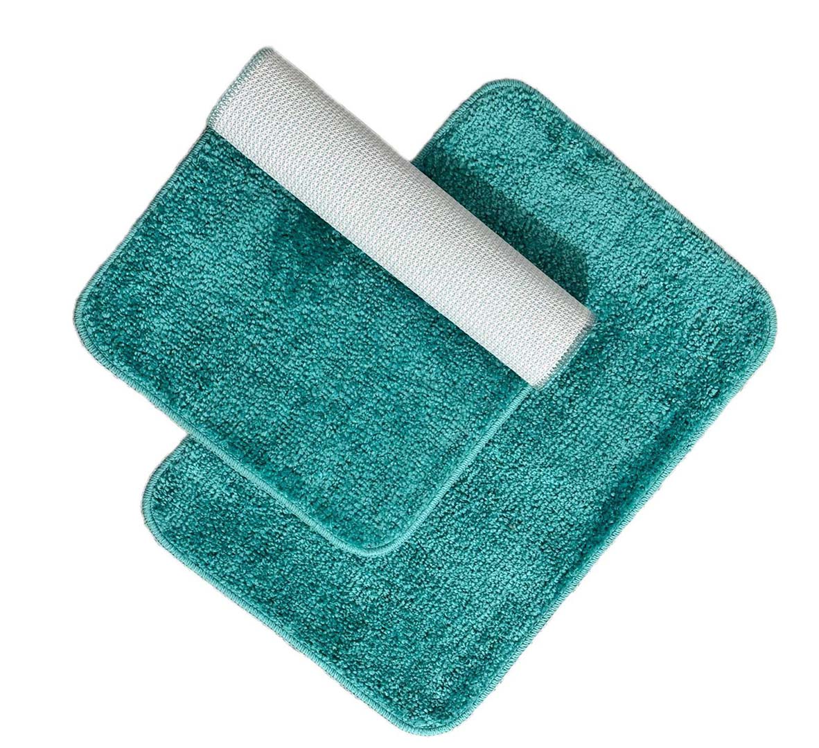 Microfiber Anti-Slip Doormat for Home & Bathroom Entrance Sky Blue Rectangular Mat (40x60 cm) 2 Pcs Image 1