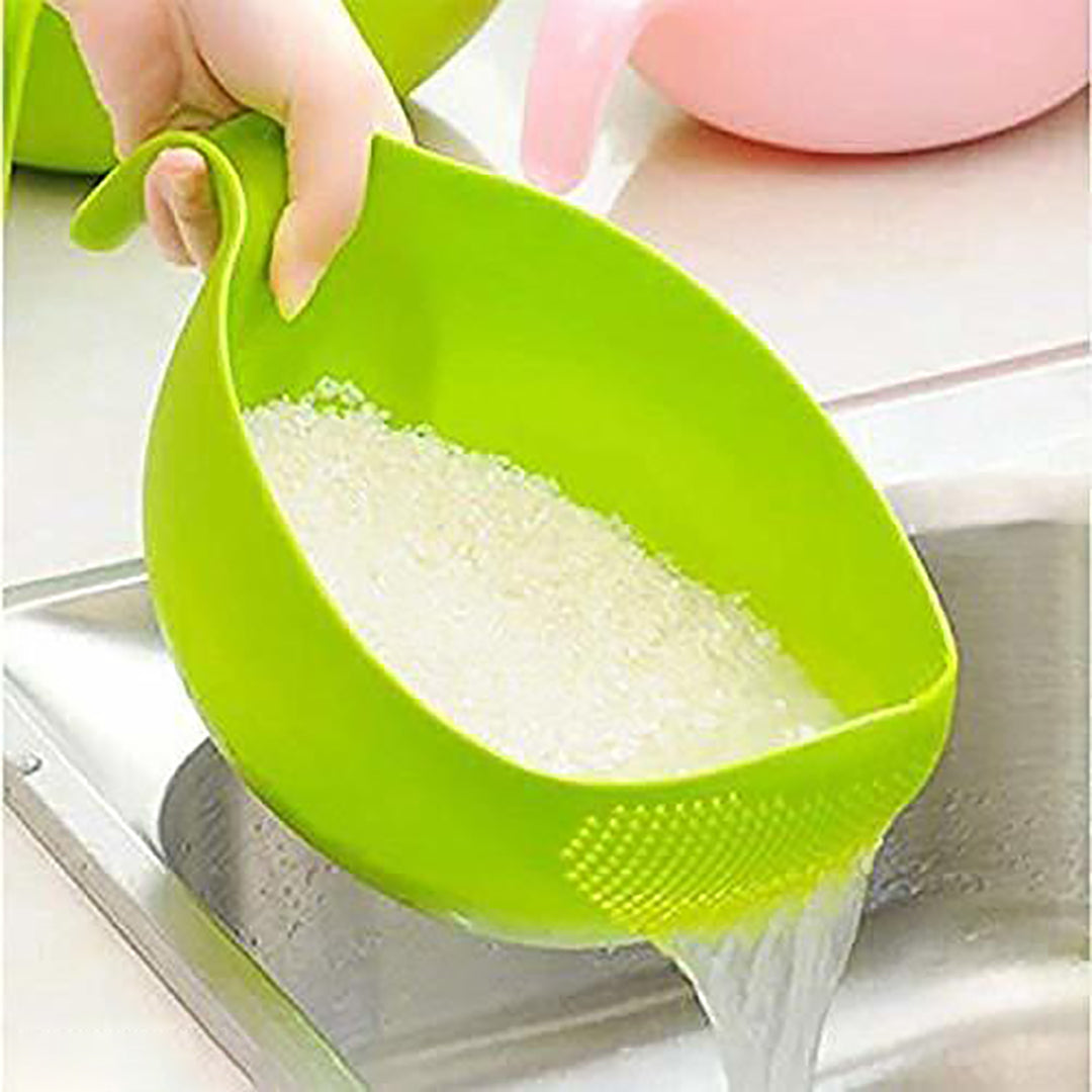 Rice, Fruits, Vegetable, Noodles & More Washing Bowl And Strainer For Storing And Straining Plastic Vegetable Cutter Stainless Steel Peeler With Combo Pack Of 3 Image 4