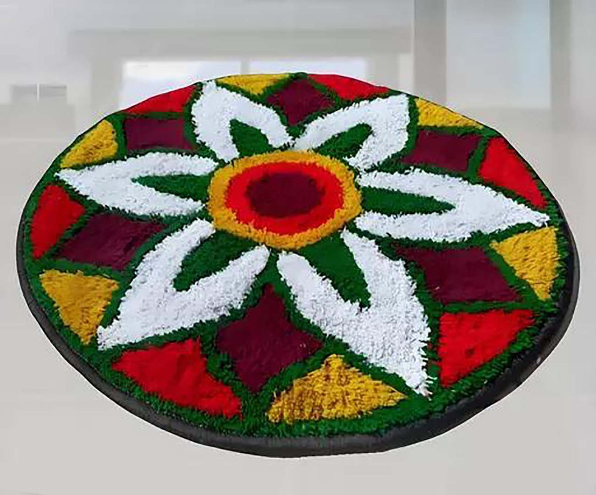 Cotton Anti-Slip Doormat for Home & Bathroom Entrance Multicolor Rectangular Mat (60 cm) 2 Pcs Image 3