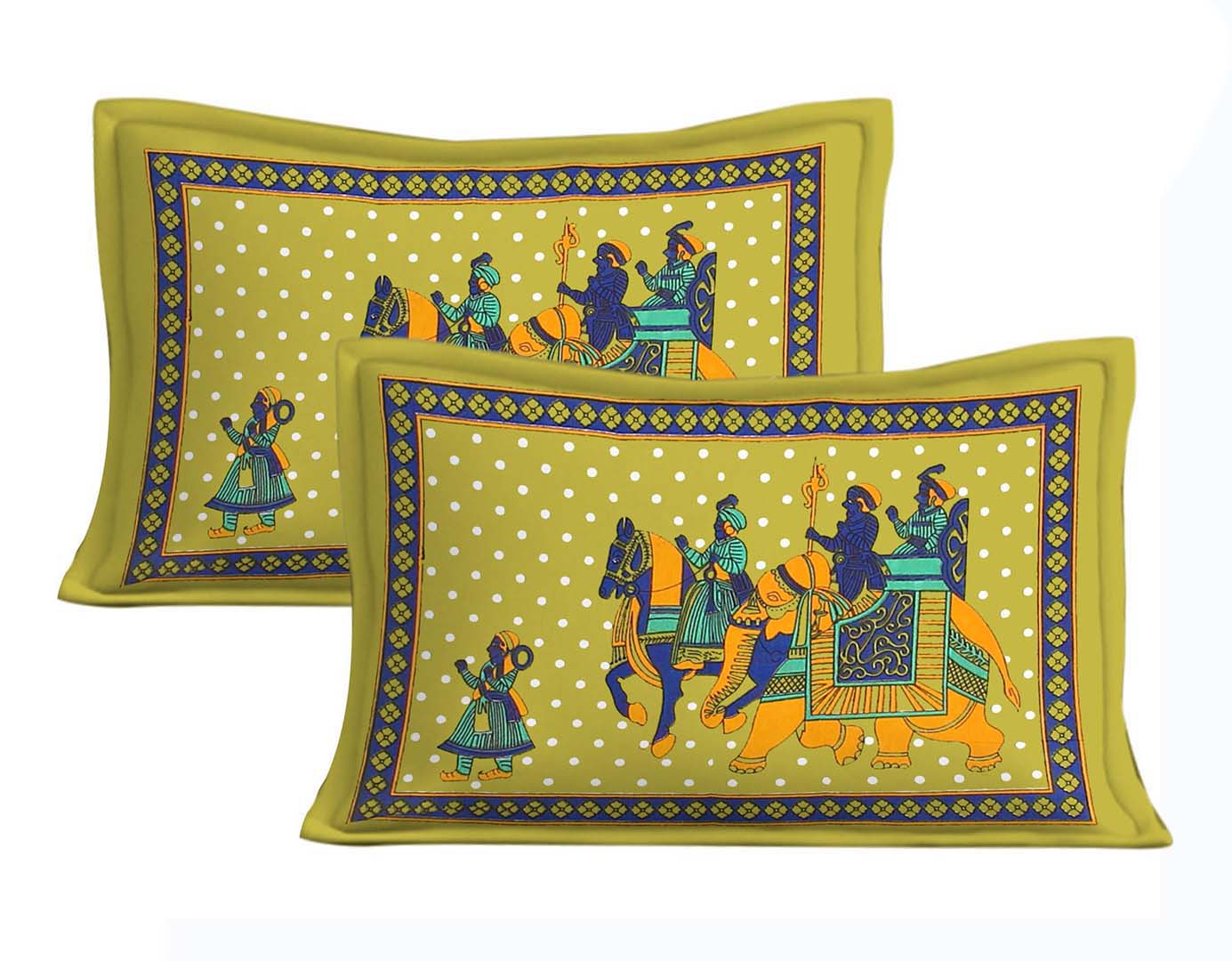Cotton (90x100 Inch) Double Size Bedsheet With 2 Pillow Cover in Multicolor Image 2