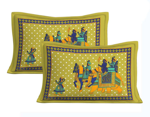 Cotton (90x100 Inch) Double Size Bedsheet With 2 Pillow Cover in Multicolor Image 2