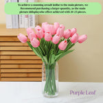 Purple Leaf 5Pcs Artificial Pink Tulip Flower Sticks For Home Decor Wedding Decorations Living Room Bedroom Vase Arrangement Table Centerpiece Image 4
