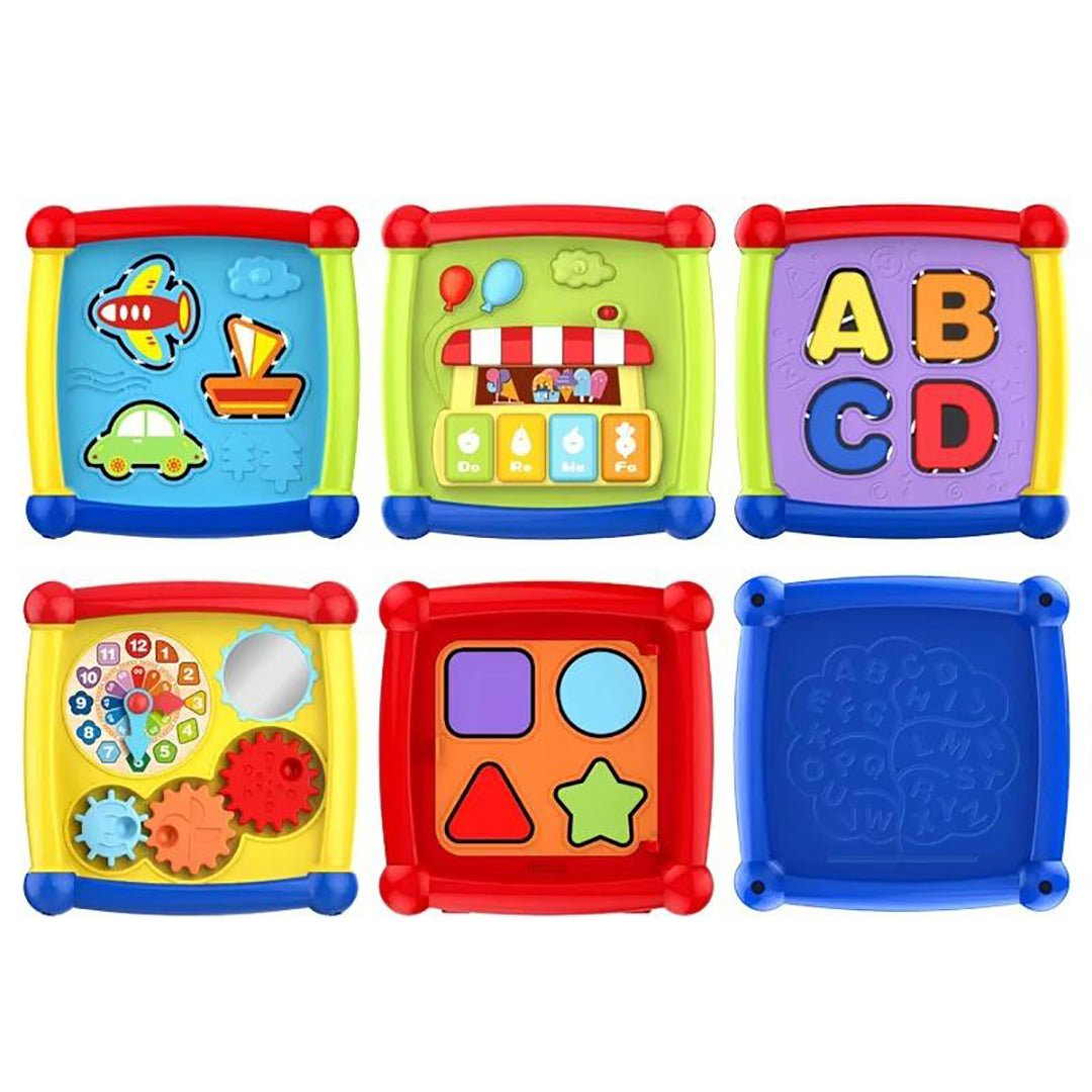 Fancy Cube Preschool Learning Toy Shape Matching Puzzle Cube With Musical Buttons And Alphabet Letters For Toddlers Image 2