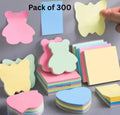 Pack Of 300 Sheets Cute Shapes Self Adhesive For Reminders Notes School Study Office Organizing Memo Meetings Pad Multicolors Image 1