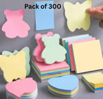 Pack Of 300 Sheets Cute Shapes Self Adhesive For Reminders Notes School Study Office Organizing Memo Meetings Pad Multicolors Image 1