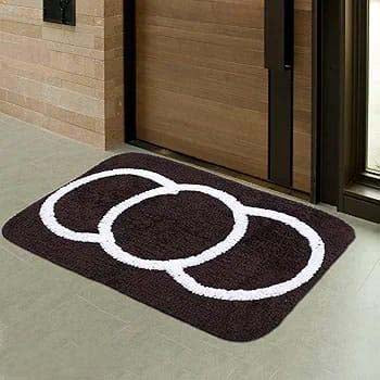 Microfiber Anti-Slip Doormat for Home & Bathroom Entrance Brown Rectangular Mat (15x23 cm) Image 3