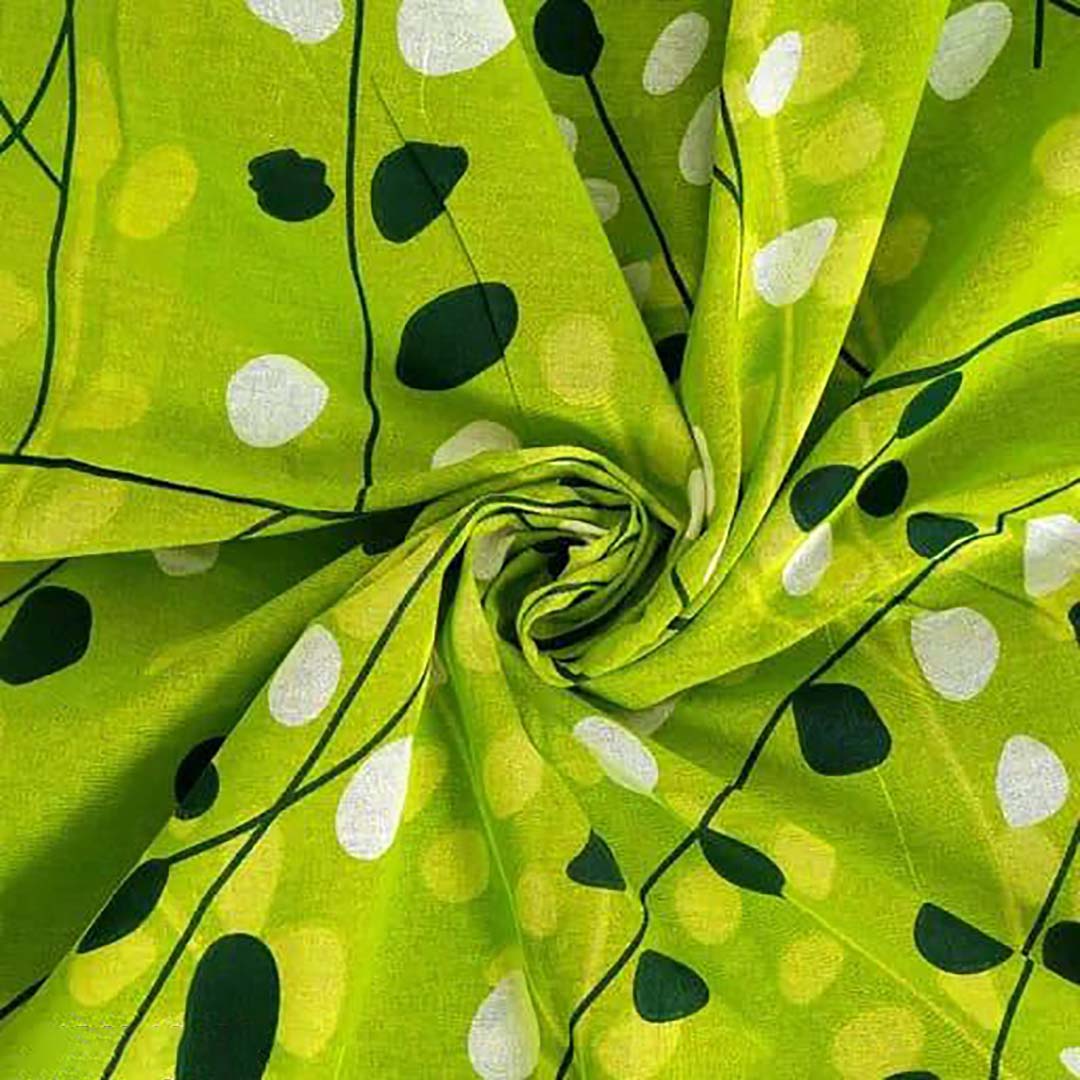 Cotton (90x100 Inch) Double Size Bedsheet With 2 Pillow Cover in Green Color Image 4