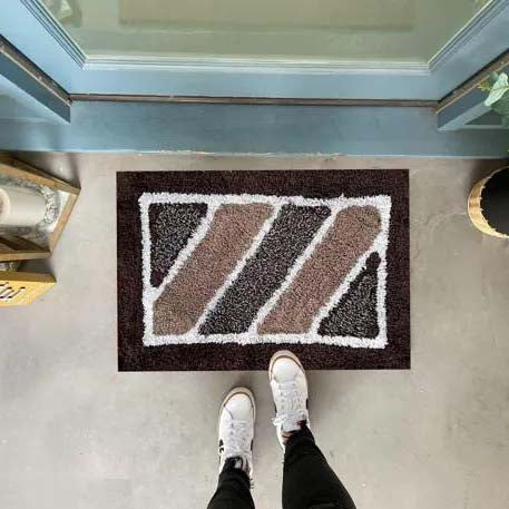 PVC Anti-Slip Doormat for Home & Bathroom Entrance Brown Rectangular Mat (40x60 cm) 2 Pcs Image 2