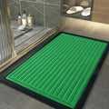 Poly Fiber Anti-Slip Doormat for Home & Bathroom Entrance Green Rectangular Mat (40x60 cm) Image 1