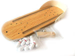 Mini Entertainment Desktop Bowling Game Set 10 Wooden Bowling Pins 1 Metal Bowling Ball 1 Wooden Bowling Ramp Image 2