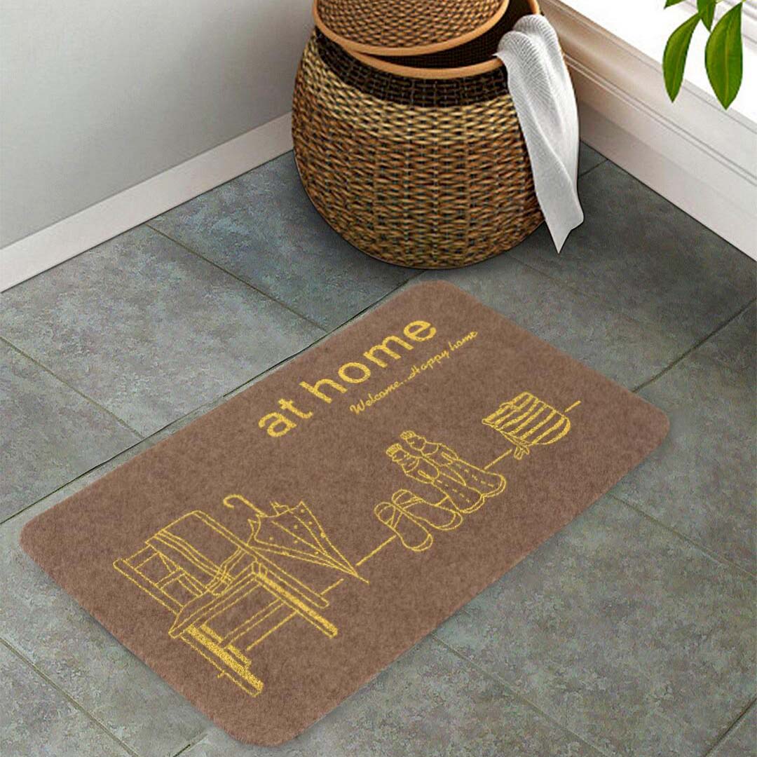 Coir Anti-Slip Doormat for Home & Bathroom Entrance Beige Rectangular Mat (40x60 cm) Image 1