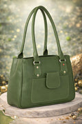 Handbag For Women And Girls Stylish Green PU Leather Bag Image 1