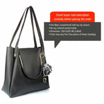 Handbag For Women And Girls Stylish Black Faux Leather/Leatherette Bag Image 2