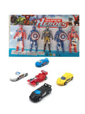 5 Action Figures & 5 Pull Back Mini Racing Car For Kids Super Hero Characters Action Figure Best Gift For Birthday Image 1