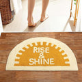 Cotton Anti-Slip Doormat for Home & Bathroom Entrance Mustard Semi Circle Mat (40x60 cm) Image 1
