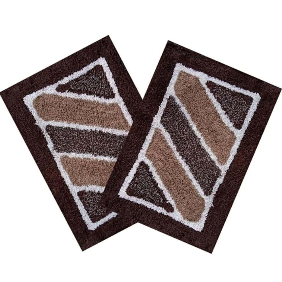 PVC Anti-Slip Doormat for Home & Bathroom Entrance Brown Rectangular Mat (40x60 cm) 2 Pcs Image 1