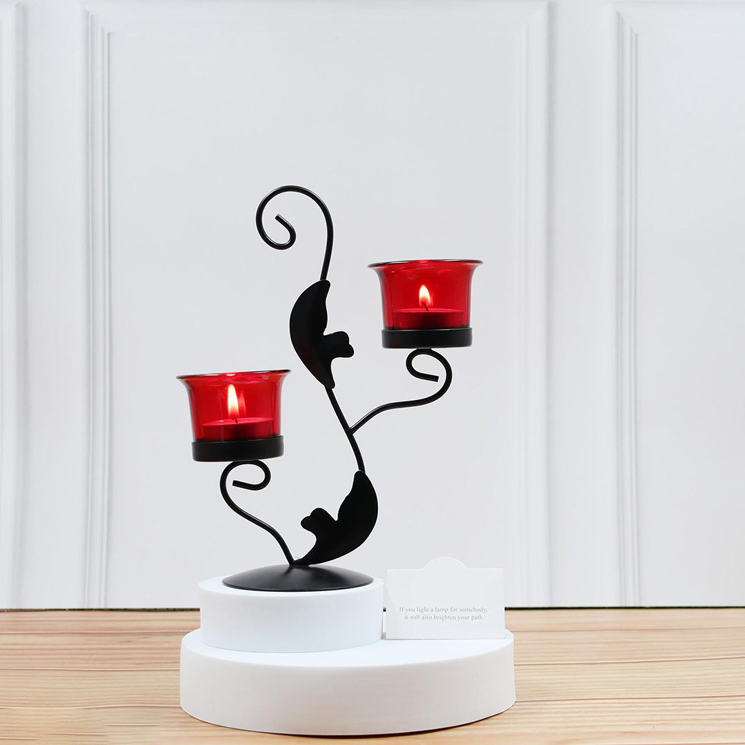 Hosley Black Tealight Candle Holder Table Decoration With Free Tealight For Home Decoration Image 2